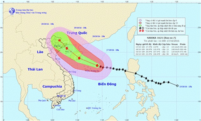 Công điện của Ban Chỉ huy PCTT&TKCN về việc chủ động biện pháp đối phó với bão số 7 (bão Sarika)