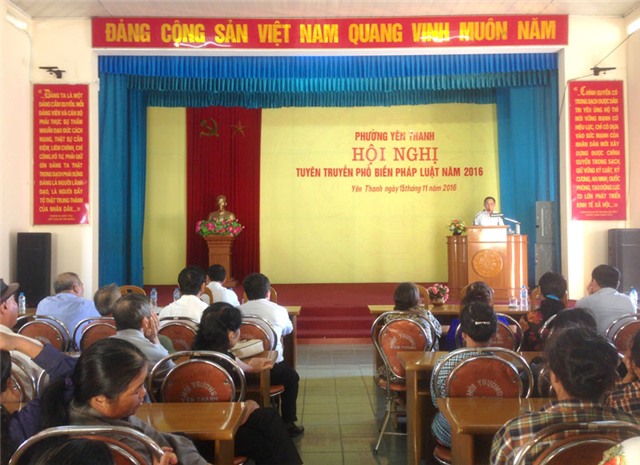 Phường Yên Thanh: Hội nghị tuyên truyền phổ biến pháp luật năm 2016