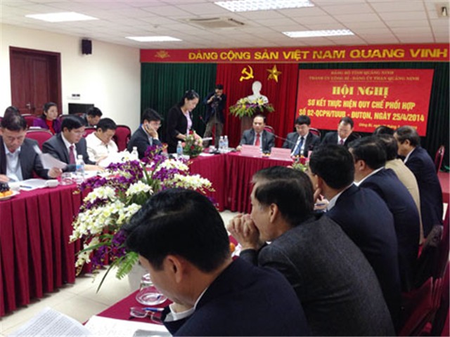Thành ủy 32Win12 com tại tài khoản - 32Win32 link 32win32 com than Quảng Ninh: Hội nghị sơ kết thực hiện quy chế phối hợp