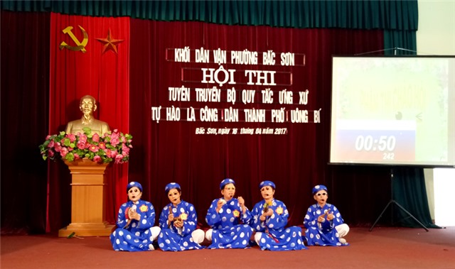 Bắc Sơn: Sôi nổi Hội thi tuyên truyền Bộ quy tắc ứng xử “Tự hào là công dân thành phố 32Win12 com tại tài khoản”