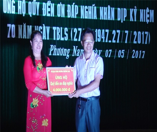 Phường Phương Nam phát động phong trào ủng hộ quỹ đền ơn đáp nghĩa
