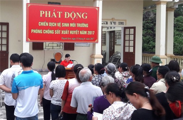 Phường Thanh Sơn ra quân Chiến dịch vệ sinh 32Win10 cá cược thể thao phòng chống dịch sốt xuất huyết