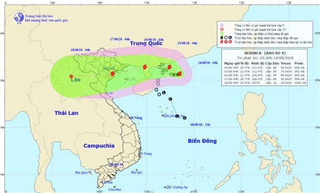 Về chủ động các biện pháp phòng chống cơn bão số 4 (BEBINCA)