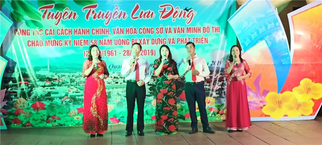 Tuyên truyền lưu động tại khu 11, phường Quang Trung