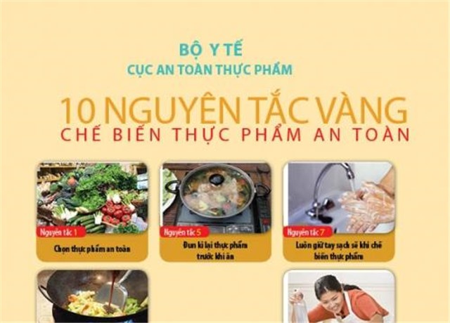 10 nguyên tắc vàng chế biến thực phẩm an toàn