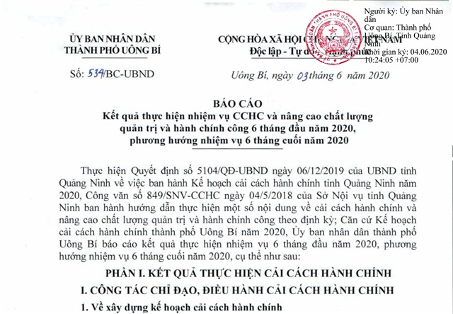 Báo cáo kết quả thực hiện nhiệm vụ CCHC và nâng cao chất lượng quản trị và 32Win32 app tải về công 6 tháng đầu năm 2020, phương hướng nhiệm vụ 6 tháng cuối năm 2020