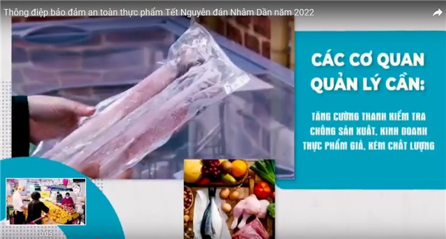Thông điệp bảo đảm an toàn thực phẩm Tết Nguyên đán Nhâm Dần năm 2022
