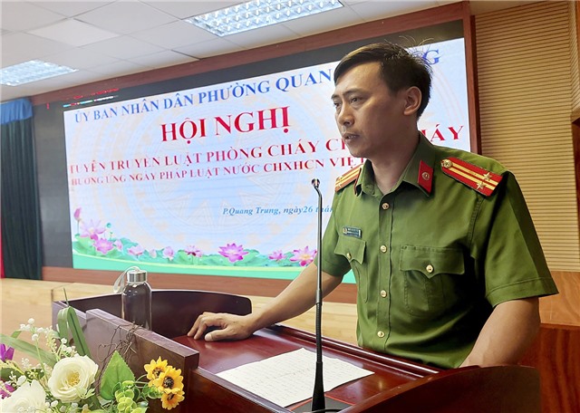 Tuyên truyền Luật PCCC tại phường Quang Trung