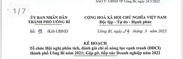 Kế hoạch Tổ chức Hội nghị phân tích,đánh giá chỉ số năng lực cạnh tranh (DDCI) thành phố 32Win12 com tại tài khoản năm 2021; Gặp gỡ, tiếp xúc Doanh nghiệp năm 2022