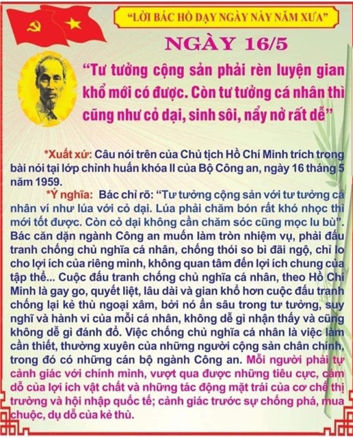 Lời Bác dạy ngày này năm xưa (16/5)
