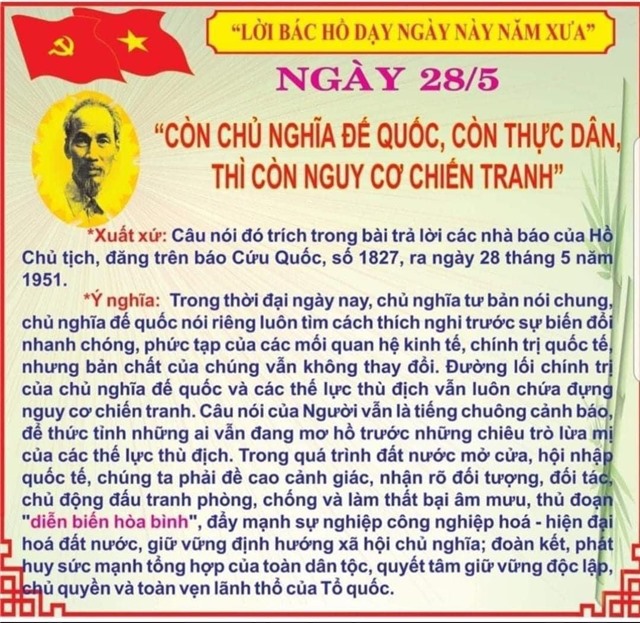 Nhớ lời Bác dạy ngày này năm xưa (28/5)