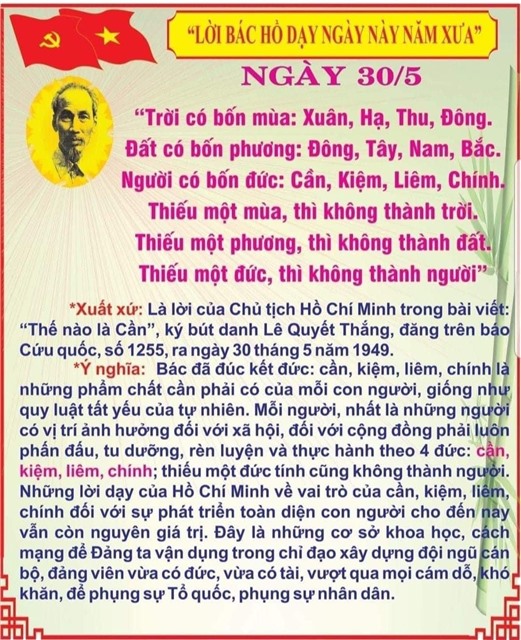 Nhớ lời Bác dạy ngày này năm xưa (30/5)