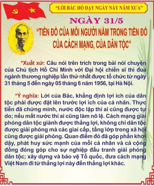 Nhớ lời Bác dạy ngày này năm xưa (31/5)