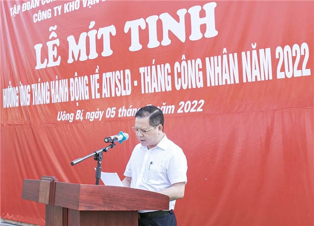 Công ty kho vận Đá Bạc – Vinacomin: mít tinh hưởng ứng Tháng hành động về ATVSLĐ – Tháng công nhân năm 2022