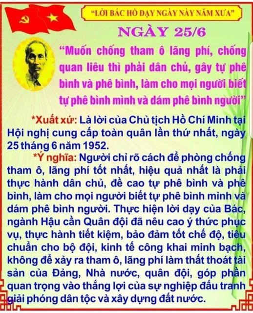 Nhớ lời Bác dạy ngày này năm xưa (25/6)