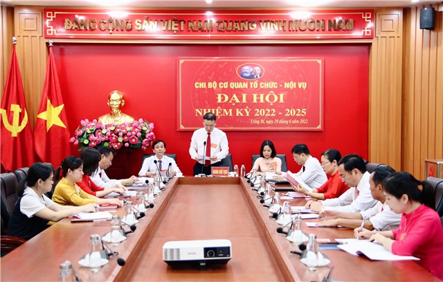 Chi bộ cơ quan Tổ chức – Nội vụ thành phố 32Win12 com tại tài khoản Đại hội nhiệm kỳ 2022 – 2025