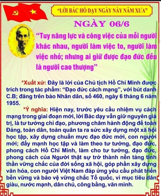 Nhớ lời Bác dạy ngày này năm xưa (6/6)