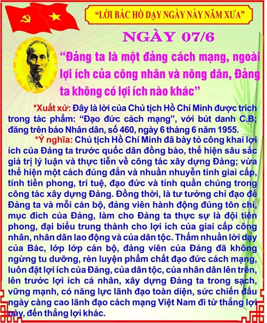 Nhớ lời Bác dạy ngày này năm xưa (7/6)
