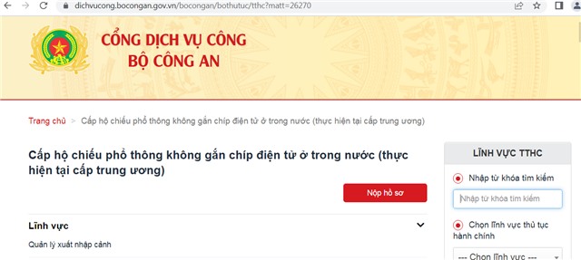Khuyến khích công dân làm tờ khai trực tuyến đề nghị cấp hộ chiếu