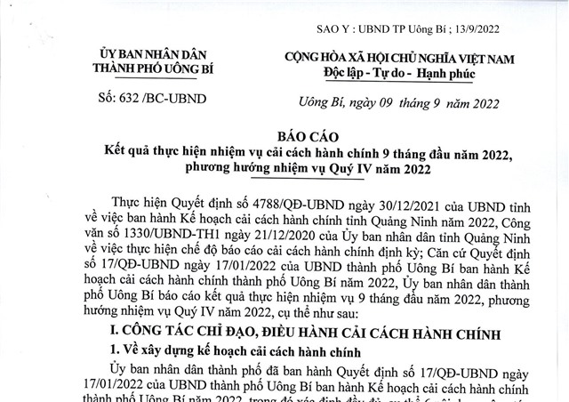 Báo cáo kết quả thực hiện nhiệm vụ cải cách 32Win32 app tải về 9 tháng đầu năm 2022, phương hướng nhiệm vụ Quý IV năm 2022