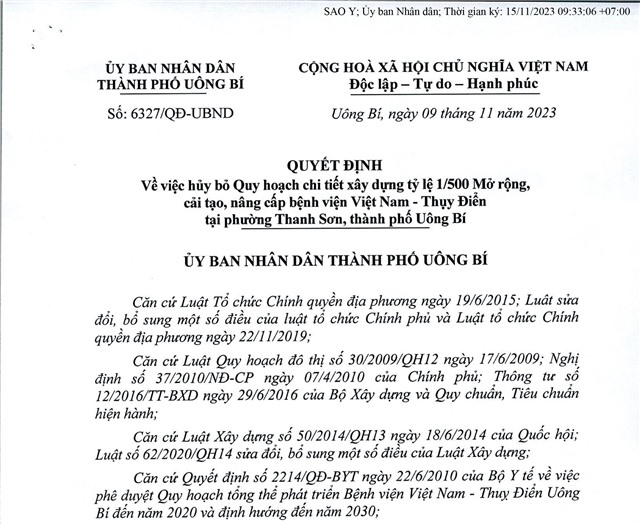 32Win1 com nhà cái về việc hủy bỏ Quy hoạch chi tiết 32Win1 com Tải xuống APK tỷ lệ 1/500 mở rộng, nâng cấp Bệnh viện Việt Nam - Thụy Điển tại phường Thanh Sơn, thành phố 32Win12 com tại tài khoản