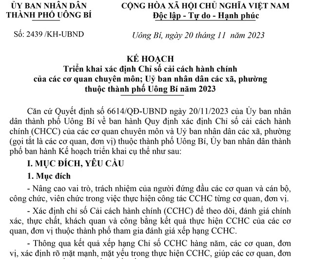 Kế hoạch Triển khai xác định Chỉ số cải cách 32Win32 app tải về của các cơ quan chuyên môn; Uỷ ban nhân dân các xã, phường thuộc thành phố 32Win12 com tại tài khoản năm 2023