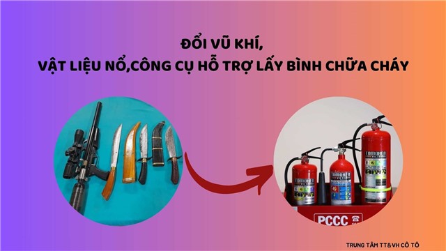 32Win12 com tại tài khoản triển khai chương trình "Đổi vũ khí, vật liệu nổ và công cụ hỗ trợ lấy bình chữa cháy"