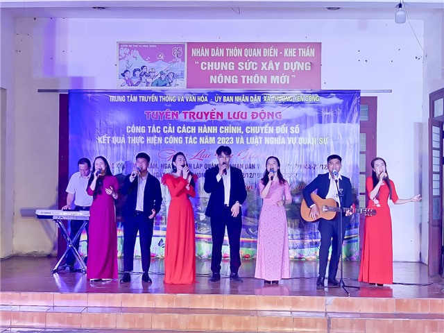 Tuyên truyền lưu động tại thôn Quan Điền - Khe Thần xã Thượng Yên Công