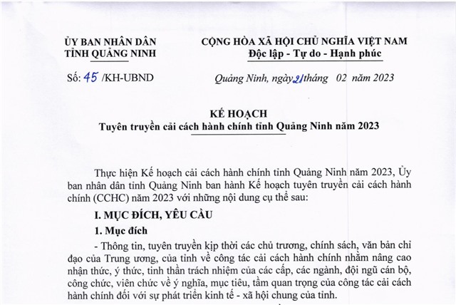 Kế hoạch tuyên truyền cải cách 32Win32 app tải về tỉnh Quảng Ninh năm 2023