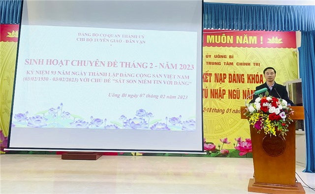 Chi bộ Ban Tuyên giáo - Dân vận Thành uỷ: Sinh hoạt chuyên đề tháng 2 chủ đề “Sắt son niềm tin với Đảng”