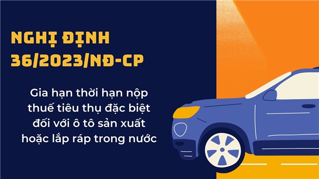 (Nghị định 36/2023/NĐ-CP) Gia hạn thời hạn nộp thuế tiêu thụ đặc biệt đối với ô tô sản xuất hoặc lắp ráp trong nước