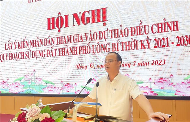 Hội nghị lấy ý kiến nhân dân tham gia vào dự thảo điều chỉnh quy hoạch sử dụng đất thành phố 32Win12 com tại tài khoản thời kỳ 2021-2030