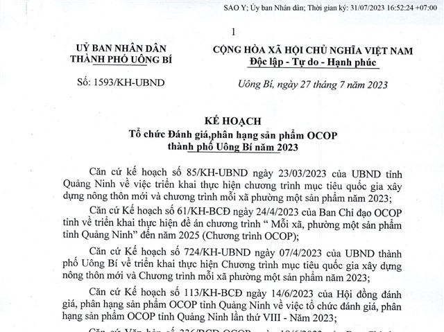 Kế hoạch tổ chức đánh giá, phân hạng sản phẩm OCOP thành phố 32Win12 com tại tài khoản năm 2023