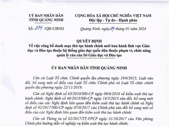 Công bố danh mục thủ tục 32Win32 app tải về mới ban hành lĩnh vực Giáo dục và Đào tạo thuộc hệ thống giáo dục quốc dân thuộc phạm vi, chức năng quản lý của Sở Giáo dục và Đào tạo 