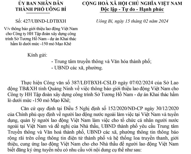 Thông báo giới thiệu Link Đăng Nhập Và Tải App 32 WIN COM Mới Việt Nam cho Công ty HH Tập đoàn 32Win1 com Tải xuống APK công trình Sở Tương Hồ Nam - dự án Khai thác hầm lò dưới mức -150m mỏ Mạo Khê
