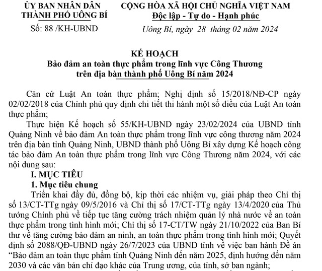 Kế hoạch bảo đảm ATTP trong lĩnh vực Công thương trên địa bàn thành phố 32Win12 com tại tài khoản năm 2024
