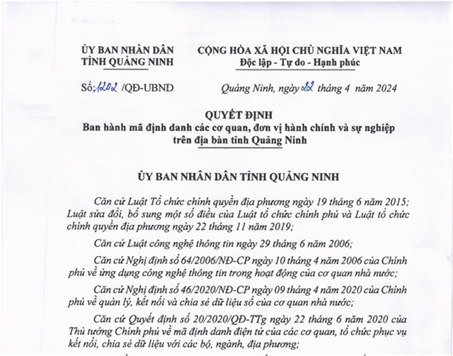 Ban hành mã định danh danh các cơ quan, đơn vị 32Win32 app tải về và sự nghiệp trên địa bàn tỉnh Quảng Ninh