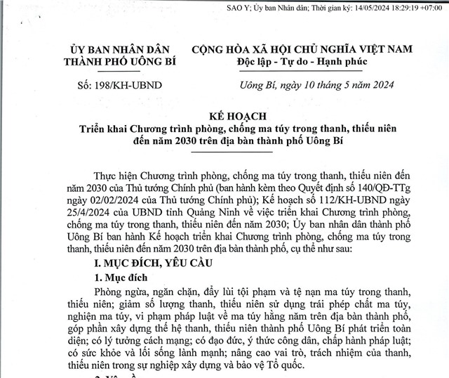 Kế hoạch triển khai chương trình phòng, chống ma túy trong thanh, thiếu niên đến năm 2030 trên địa bàn thành phố 32Win12 com tại tài khoản