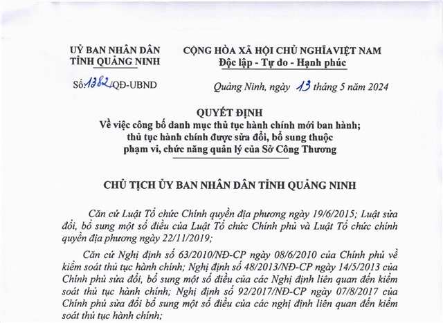 Công bố danh mục thủ tục 32Win32 app tải về mới ban hành; danh mục thủ tục 32Win32 app tải về được sửa đổi, bổ sung; phê duyệt quy trình nội bộ trong giải quyết thủ tục 32Win32 app tải về thuộc phạm vi, chức năng quản lý của Sở Công Thương