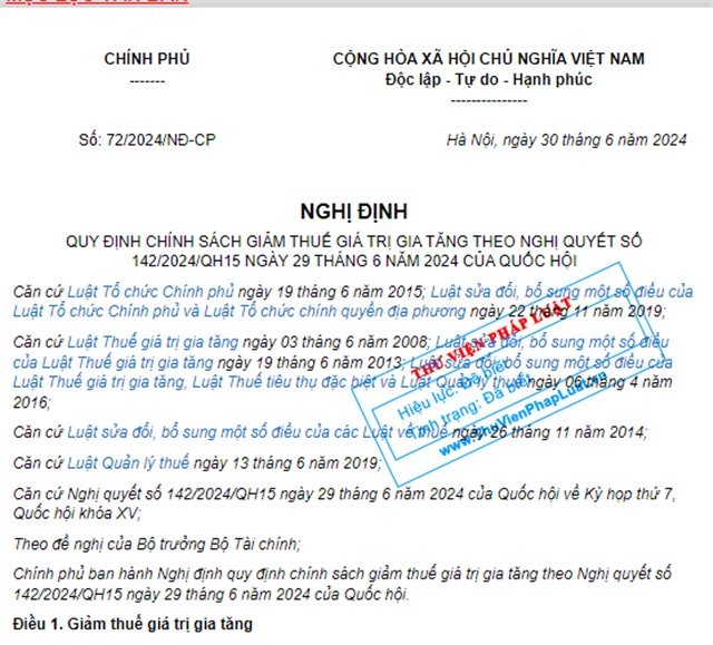 Chính sách giảm thuế giá trị gia tăng theo Link Đăng Nhập Và Tải App 32 WIN COM Mới số 142/2024/QH15 ngày 29/6/2024 của 32win1 Trang Chủ 32win Chính Thức