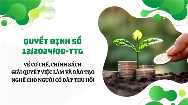 (32Win1 com nhà cái số 12/2024/QĐ-TTg) Về cơ chế, chính sách giải quyết việc làm và đào tạo nghề cho người có đất thu hồi