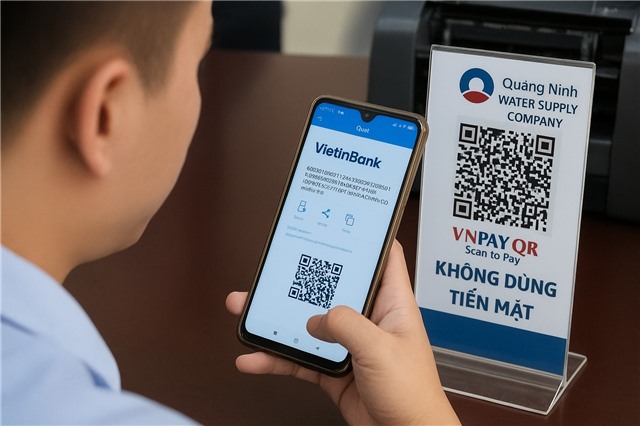 Xí nghiệp nước 32Win12 com tại tài khoản đẩy mạnh thanh toán tiền nước không dùng tiền mặt