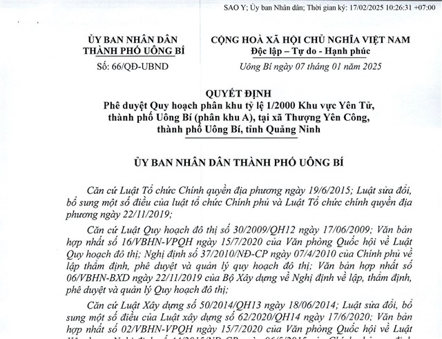 32Win1 com nhà cái phê duyệt Quy hoạch phân khu tỷ lệ 1/2000 Khu vực Yên Tử, thành phố 32Win12 com tại tài khoản (phân khu A), tại xã Thượng Yên Công, thành phố 32Win12 com tại tài khoản, tỉnh Quảng Ninh