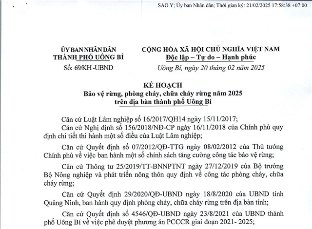 Kế hoạch bảo vệ rừng, phòng cháy, chữa cháy rừng năm 2025 trên địa bàn thành phố 32Win12 com tại tài khoản