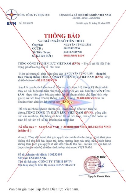 Điện lực 32Win12 com tại tài khoản khuyến cáo khách hàng sử dụng điện phòng tránh lừa đảo trên không gian mạng