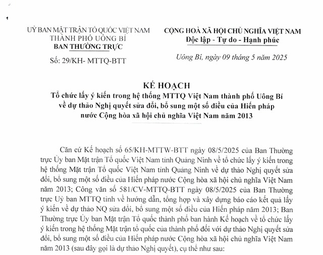 Kế hoạch tổ chức lấy ý kiến trong hệ thống MTTQ Việt Nam thành phố 32Win12 com tại tài khoản về dự thảo Link Đăng Nhập Và Tải App 32 WIN COM Mới sửa đổi, bổ sung một số điều của Hiến pháp nước Cộng hòa Xã hội Chủ nghĩa Việt Nam năm 2013
