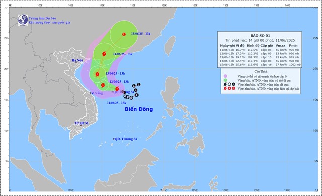 Tin bão trên biển đông (Cơn bão số 01) - Cập nhật lúc 14h00'