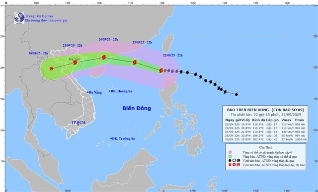 TIN BÃO KHẨN CẤP (Cơn bão số 9) - Bản tin phát lúc 05h00 ngày 23/9