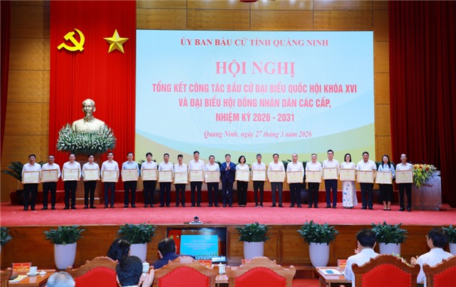 Phường 32Win12 com tại tài khoản dự hội nghị trực tuyến tỉnh Quảng Ninh tổng kết công tác bầu cử nhiệm kỳ 2026-2031