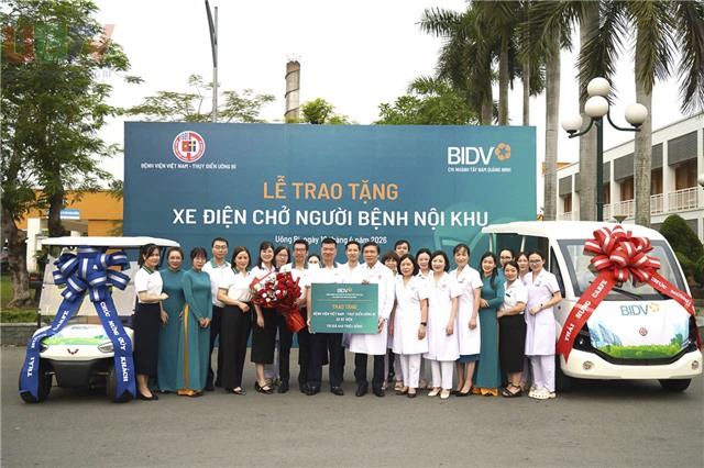 Ngân hàng BIDV Chi nhánh Tây Nam Quảng Ninh: Trao tặng 2 xe điện chở bệnh nhân nội khu cho Bệnh viện Việt Nam – Thụy Điển 32Win12 com tại tài khoản